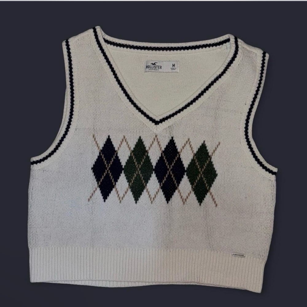 Hollister Argyle Knit Vest